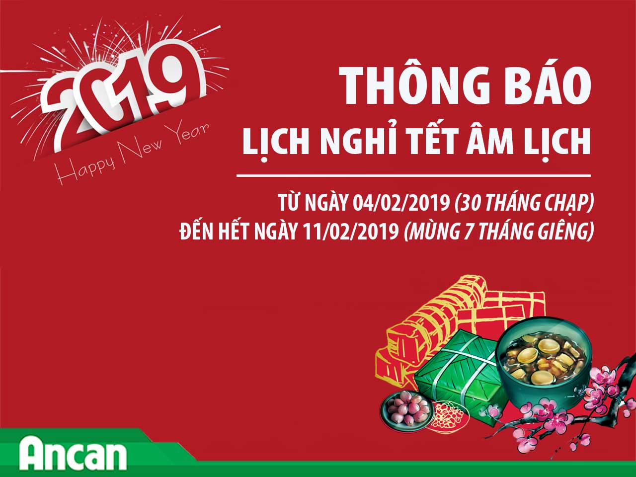 Thông báo lịch nghỉ tết Nguyên Đán 2019